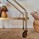 Vintage 1950s dessert bar - Gold metal and wood formica trays
