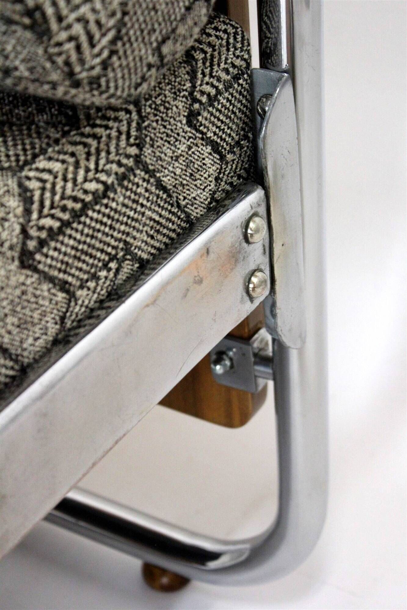 Restored Bauhaus Tubular Steel and Chrome Sofa, Czechoslovakia, 1940s