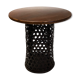 Bamboo and oak modernist brutalist side table, Dutch 1960s-1970s