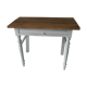 Dessert, old desk, pedestal and pearl grey patinated oak belt, wooden tray