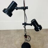 Miwi floor lamp with 2 vintage adjustable spots, black metal