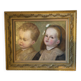 Portrait ancien d’une fille et garçon