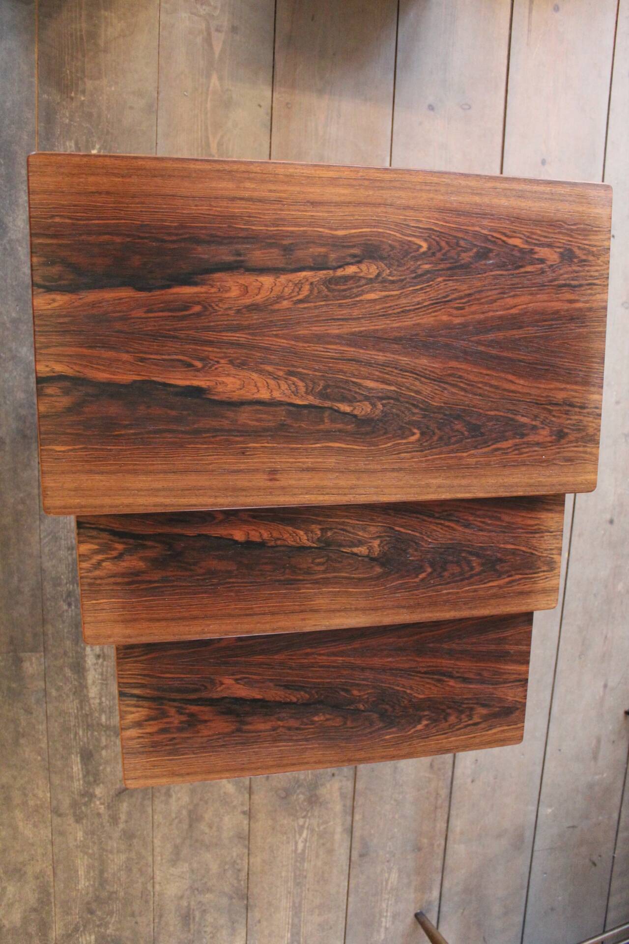 Palissander nested sidetable set by J Andersen for Silkeborg