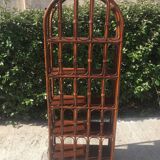 Vintage rattan and bamboo shelf