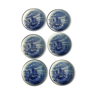 Set 6 plates Delfts for Royal Sphinx Holland by Boch Belgium