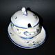 Oval sugar bowl in creil terrece montereau model barbeau blueberry 19th century