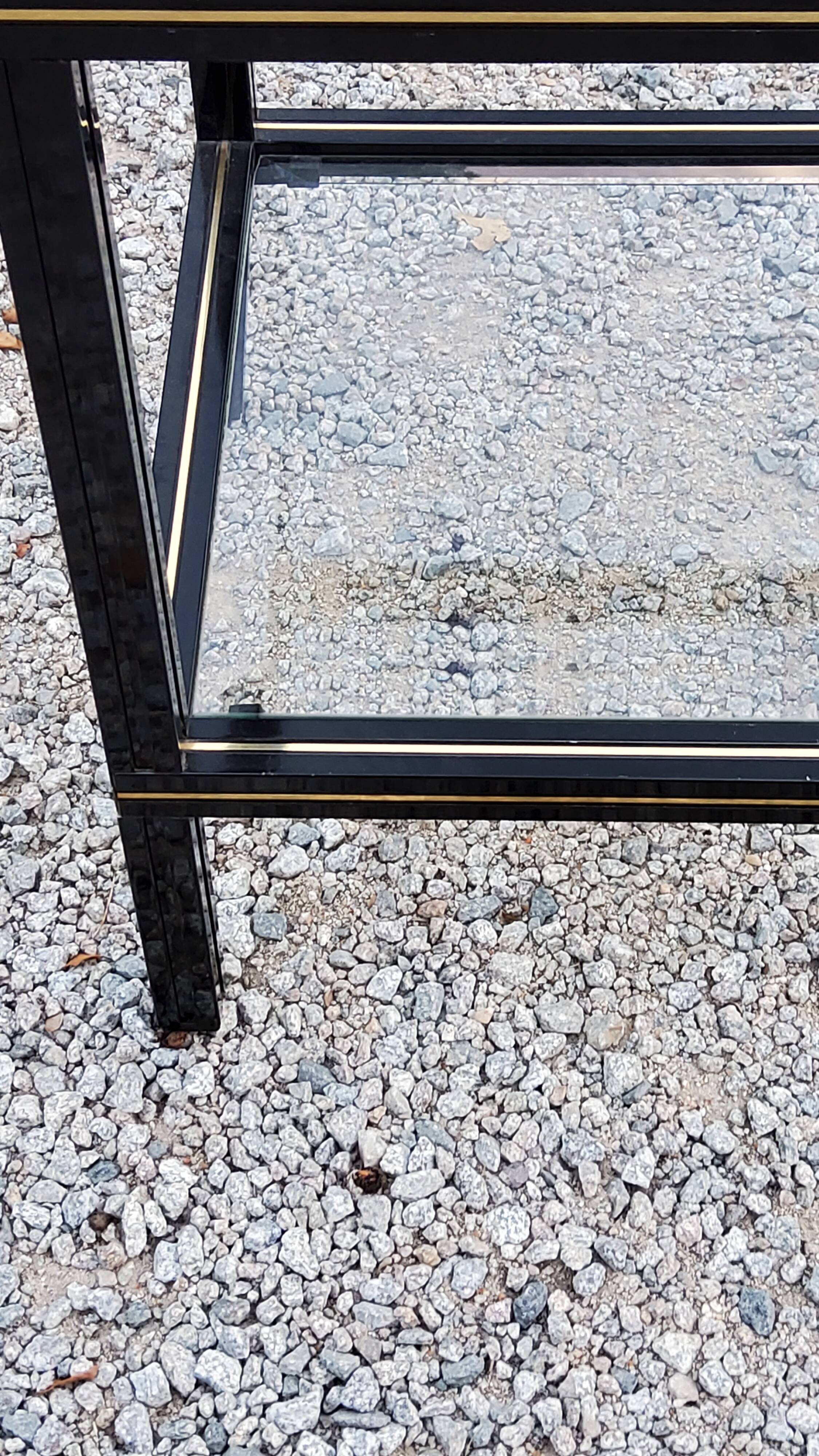 Side table end of sofa Pierre Vandel in metal and glass tops