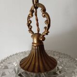 Glass and brass pendant light from the 70s
