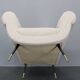 Pair of Italian mid-century boucle armchairs, iron & brass legs, 1950s