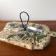 Cheese platter in Vallauris earthenware vintage with its knife