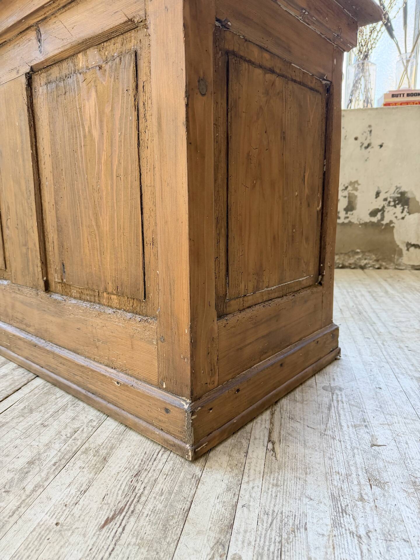 Comptoir de commerce 1950 bois pin 211cm