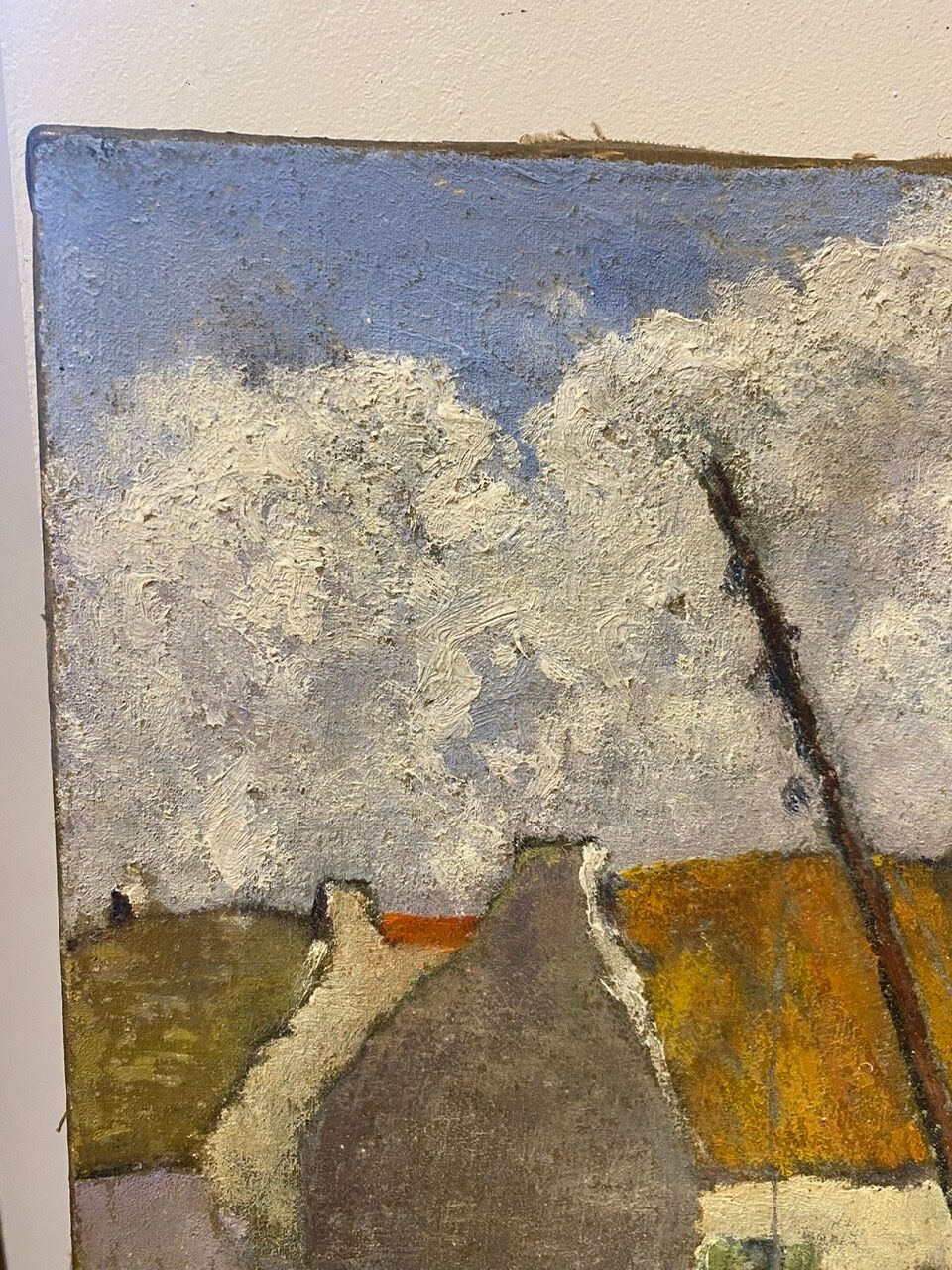 Tableau ancien , paysage breton xx siècle