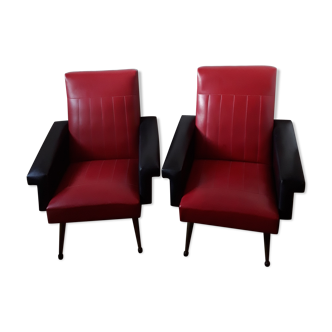 Vintage skai armchairs