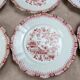 Set of 12 flat plates Seltmann Weiden Bavaria Theresia red