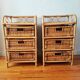 Pair of vintage rattan bedside tables