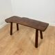 Rustic bench in solid elm, wabi-sabi style, mid-20th century.
