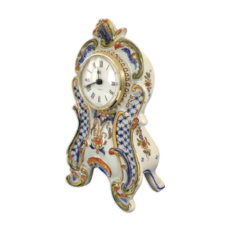 Devres earthenware clock with Rouen décor