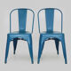 Pair of Tolix Chairs in blue metal by Xavier Pauchard