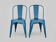 Pair of Tolix Chairs in blue metal by Xavier Pauchard
