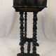 Napoleon III work table in blackened burgundy wood with gilded highlights.