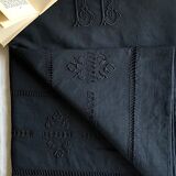 Old linen sheet and intense black washed cotton