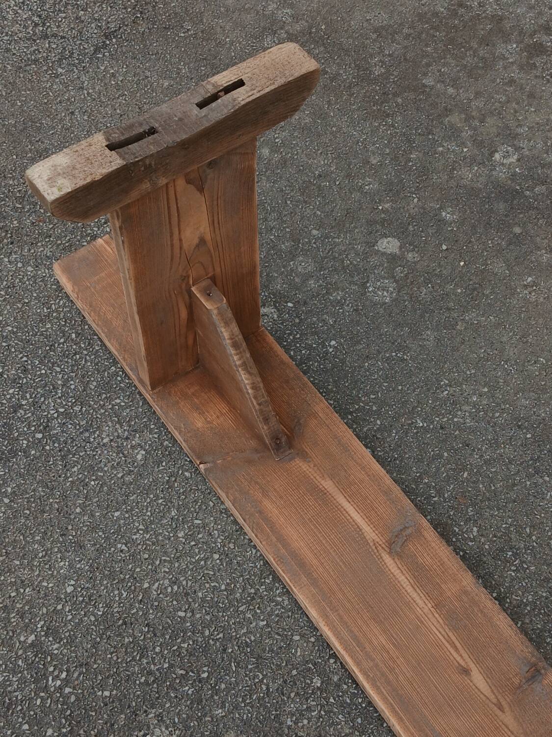 Antique pine farmhouse bench, 200 cm