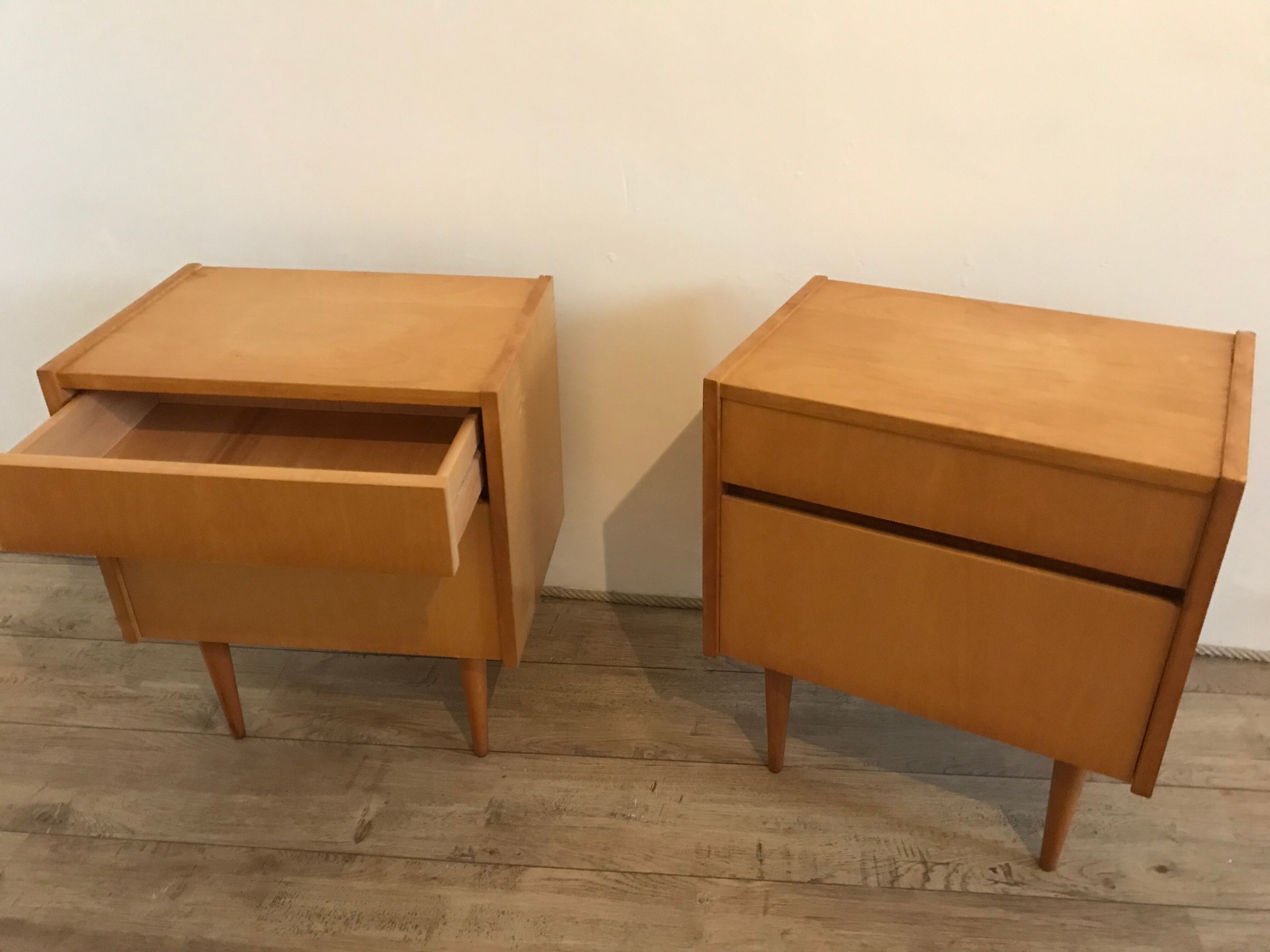 Pair of vintage bedside tables 1960-80's