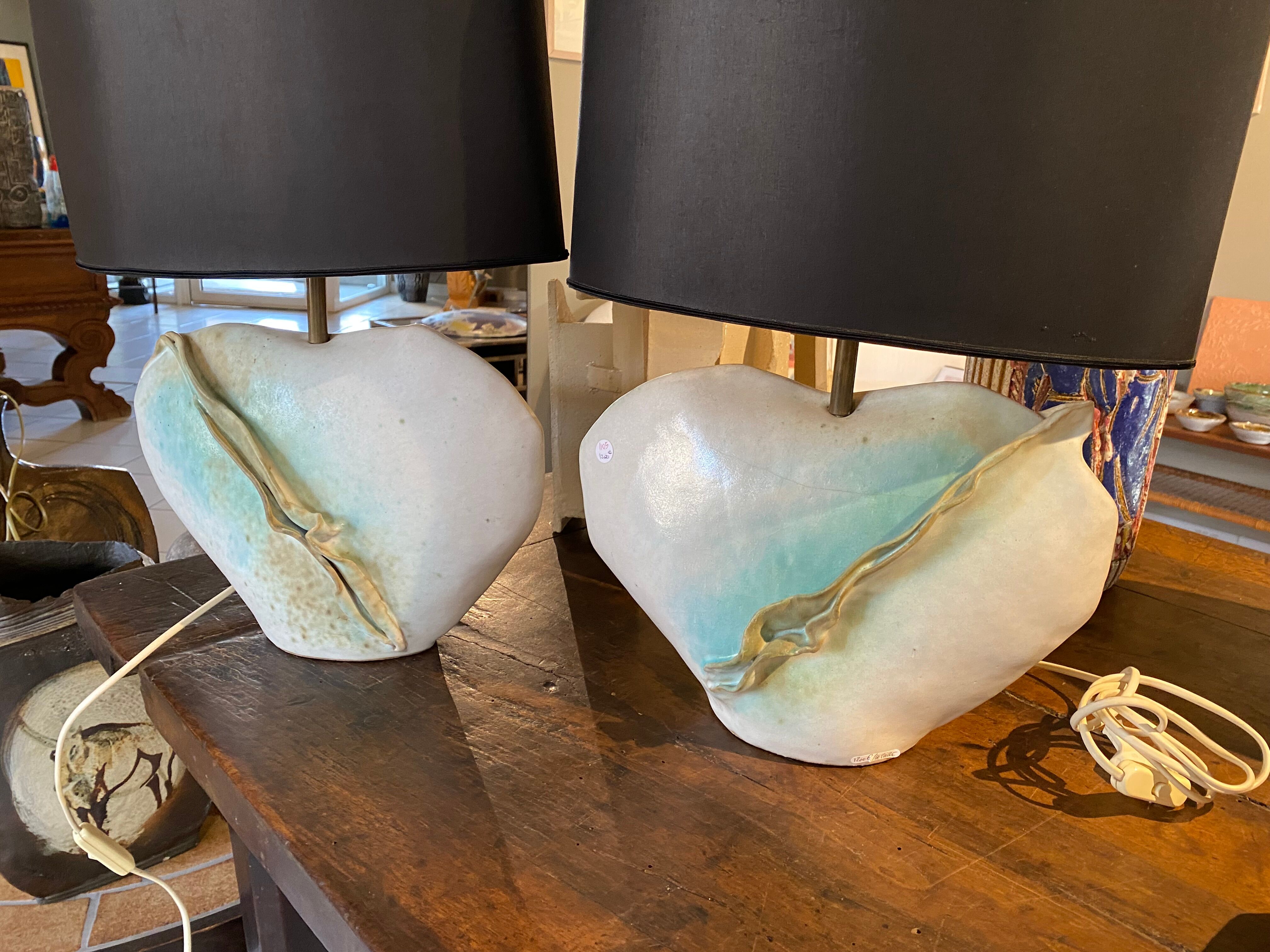 Pair of vintage porcelain lamps