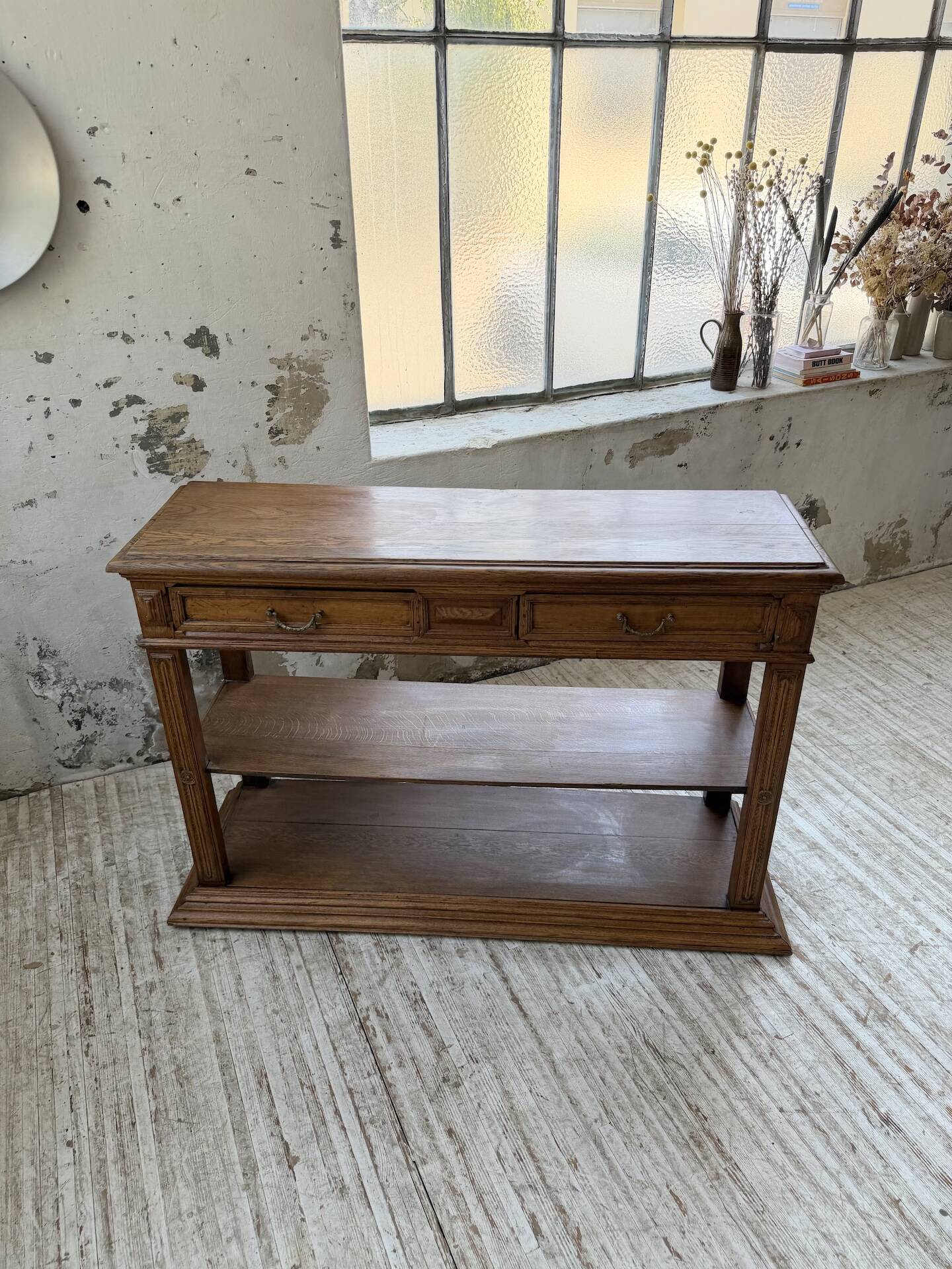 19th-century oak console table