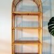 Large rattan and cane shelf