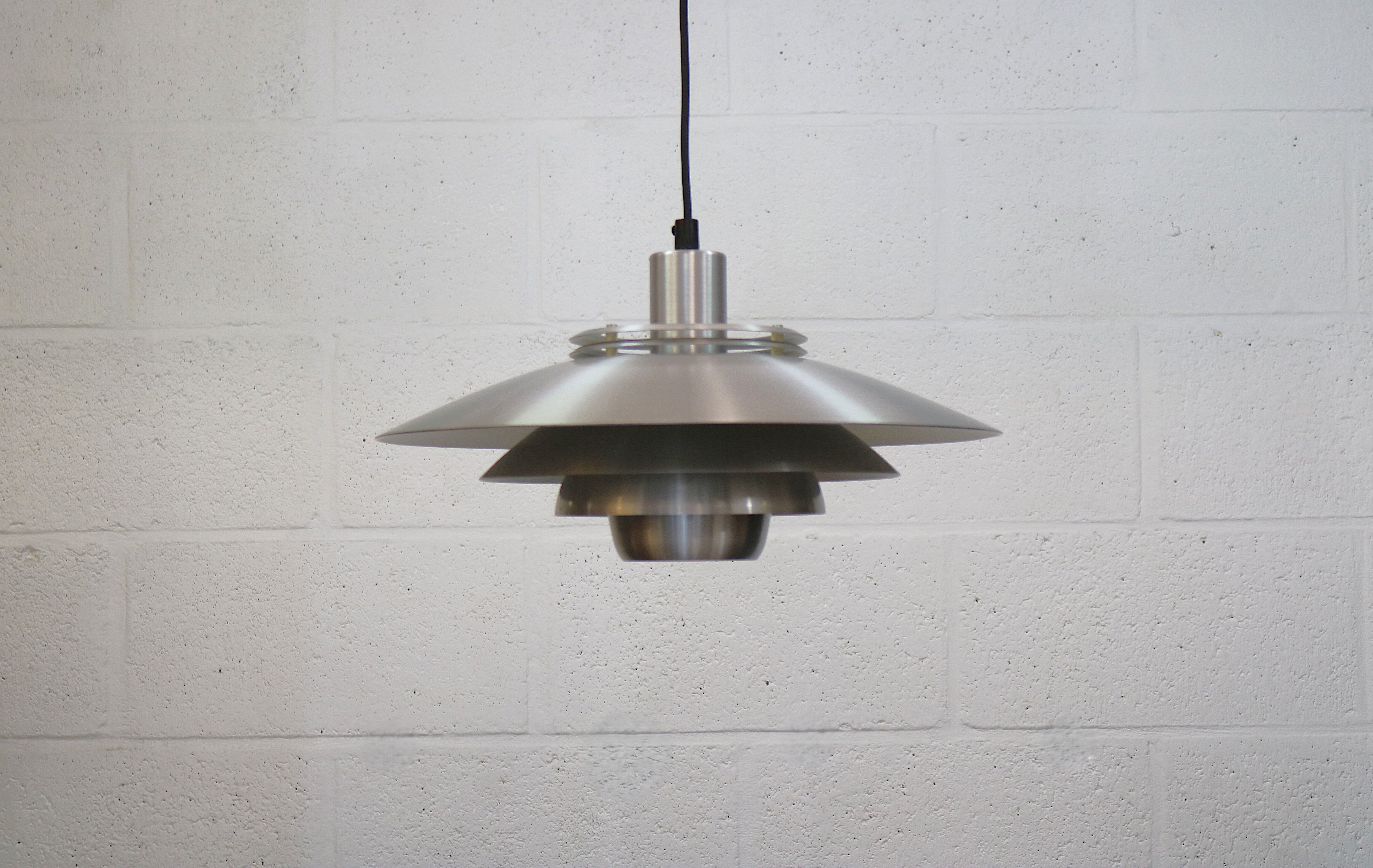 Silver Danish Jeka Metaltryk pendant Lamp - Model Dania 3020