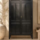 Renovated black Art Deco Parisian wardrobe
