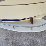 Bar or shop counter and 2 deck lina stools polyester boat hull