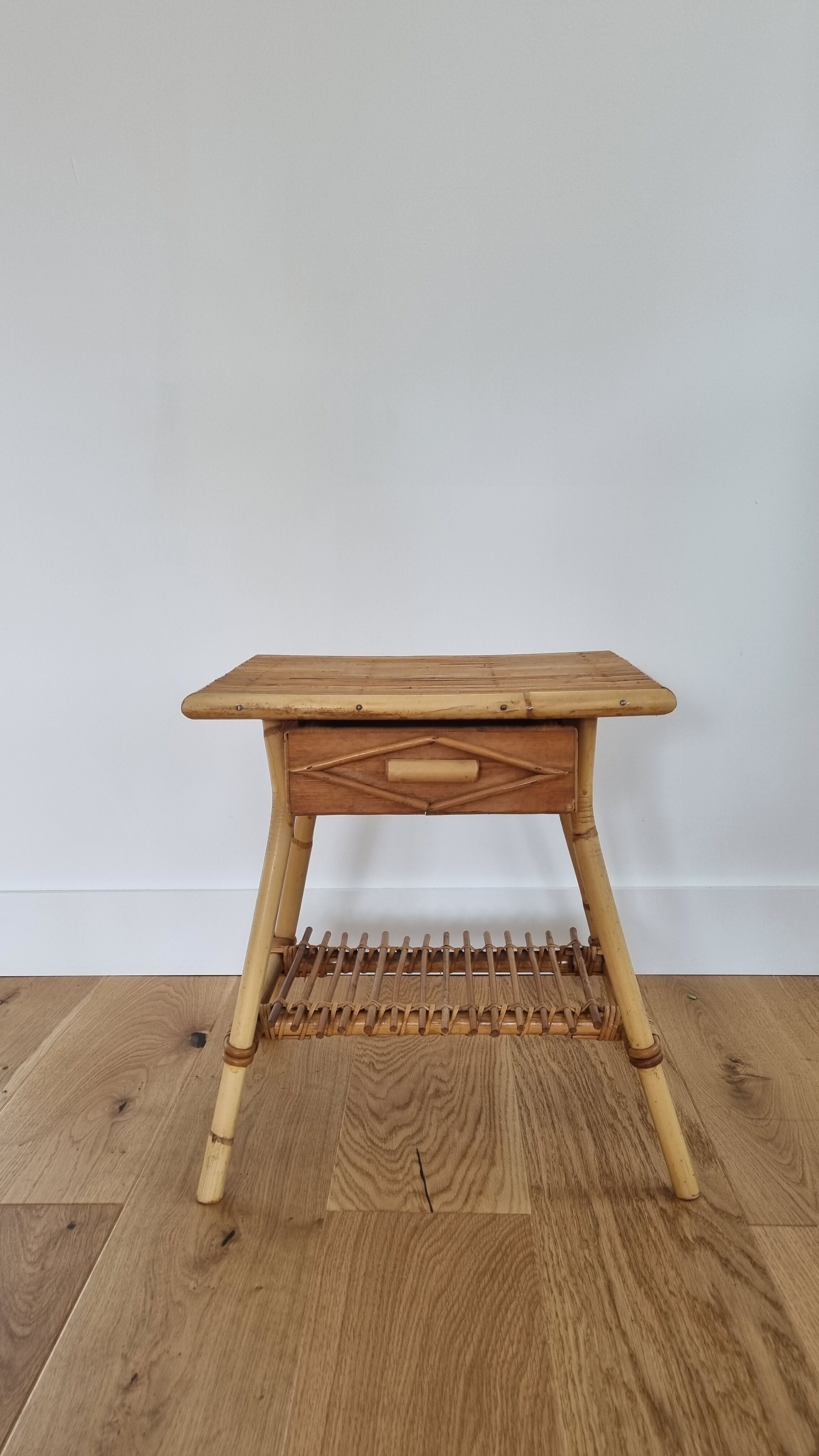 Vintage rattan bedside