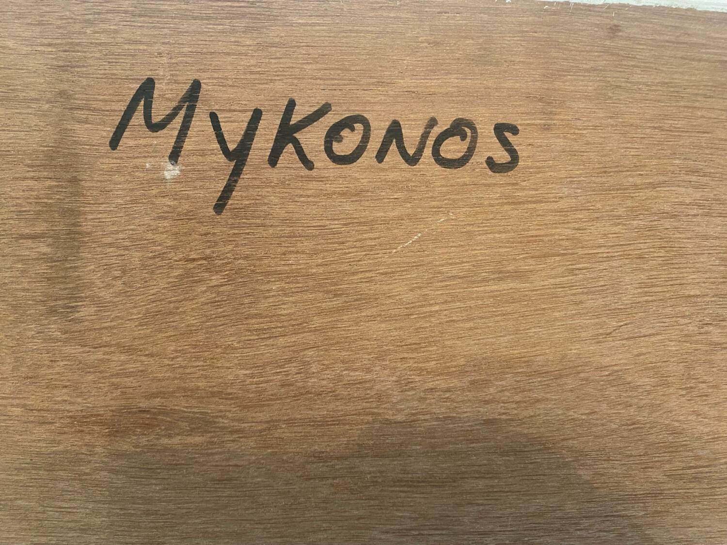 Oil on panel "Mykonos" signed Bul