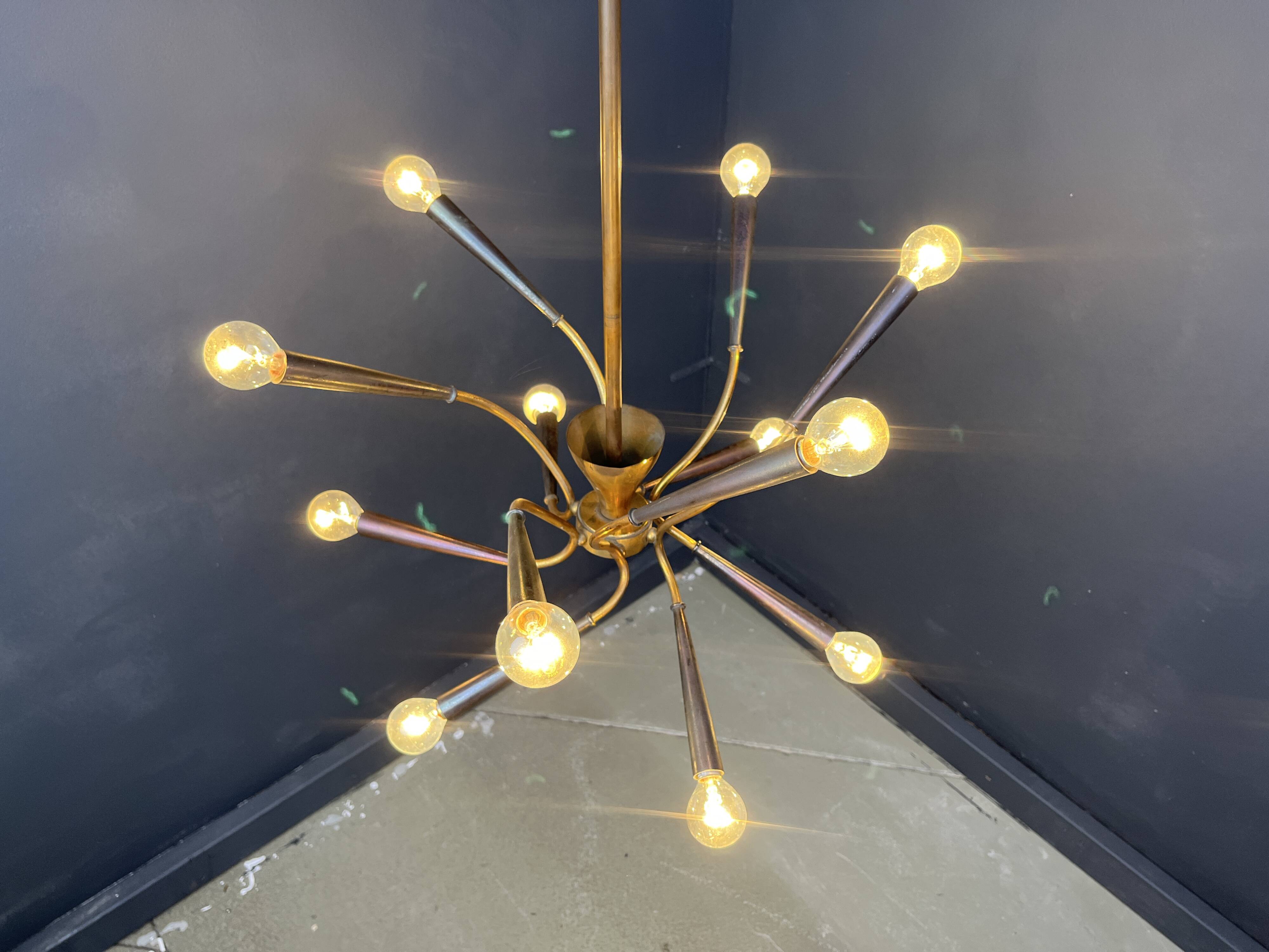 Mid-century Italian brass chandelier, 1960s