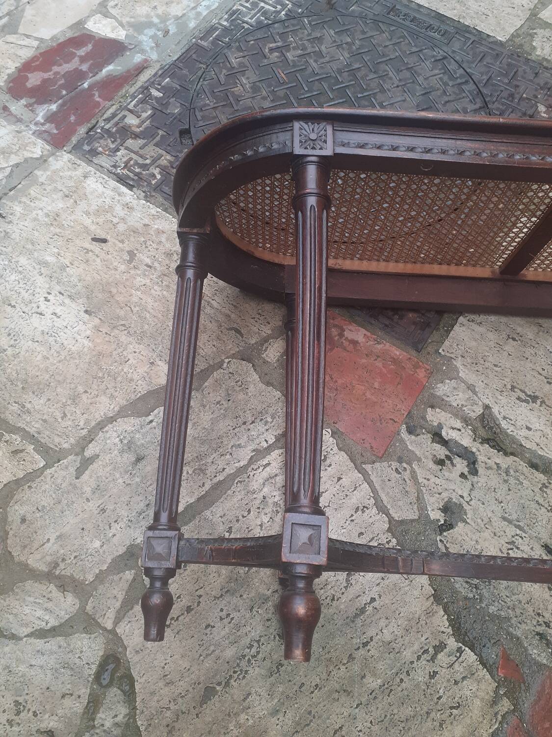 Cannes Louis XVI style wooden bench