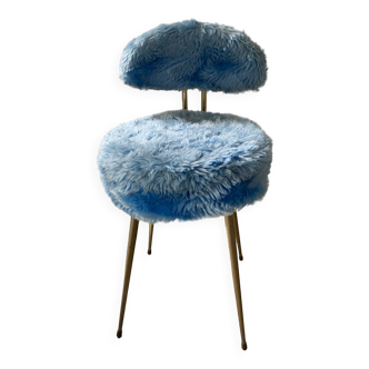 Chaise moumoute bleu