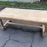 Renovated extendable farmhouse dining table in solid oak, 19th century, 200-300cm.