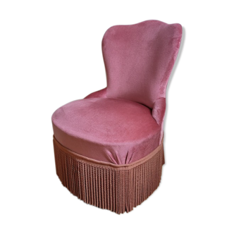 Toad chair / pink velvet heater