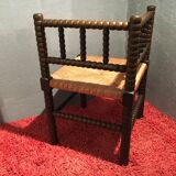 Fauteuil d’angle en paille