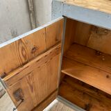 Factory blue patinated workshop furniture