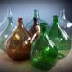 Demijohn 10L round dark brown blown glass