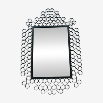 Wrought iron mirror from the 50s Chaty Vallauris