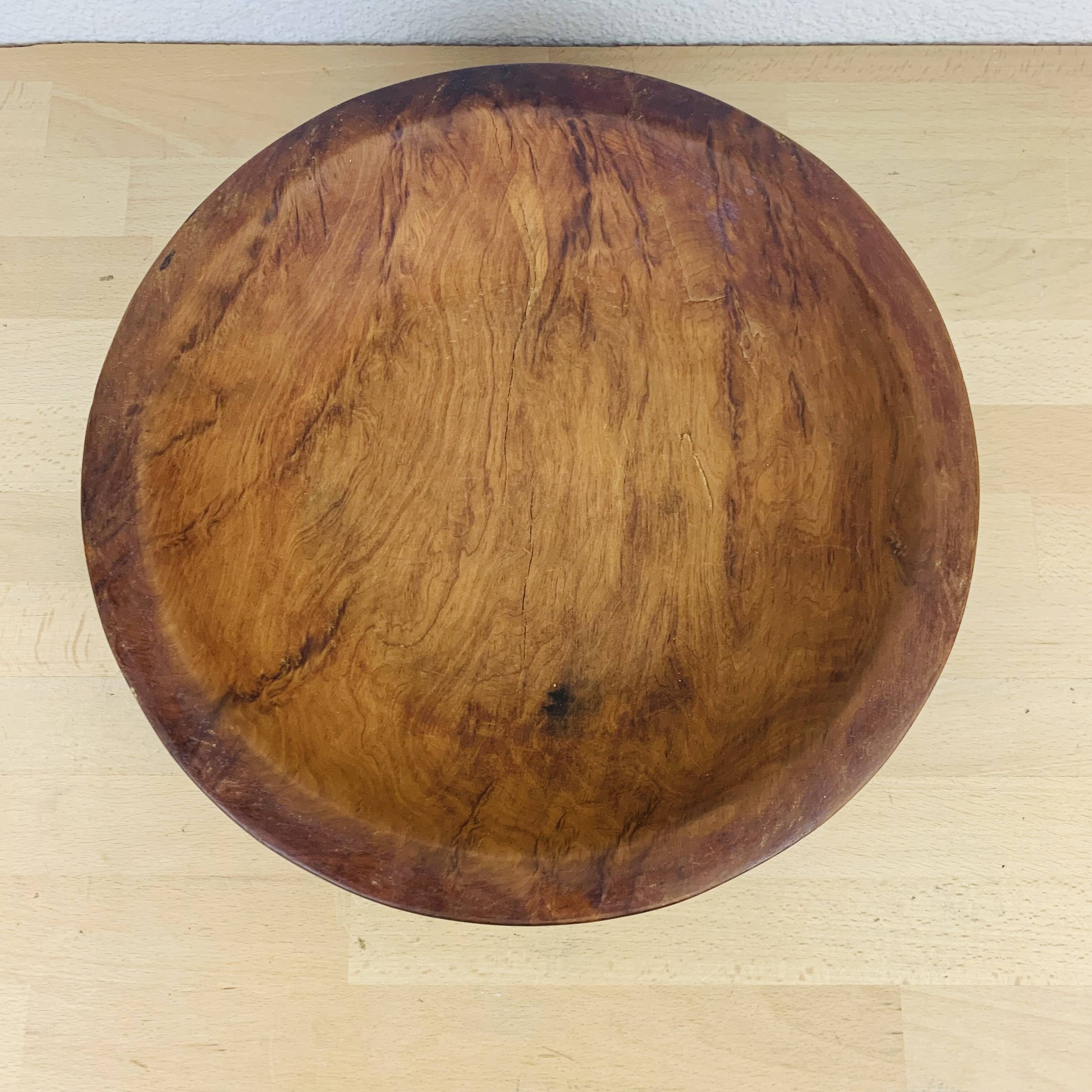 Empty fruit bowl pocket olive wood