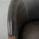 Amazing cow leather and wooden tub chair / side chair