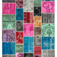 Handwoven anatolian contemporary 206 cm x 305 cm multicolor patchwork carpet