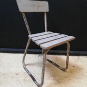 6 vintage garden chairs made of wood and metal