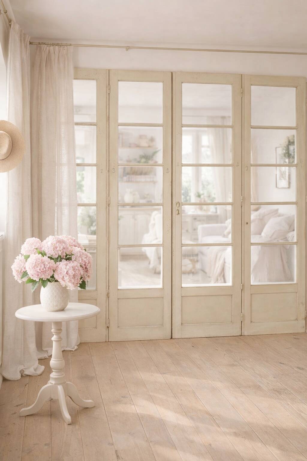 set of four large glass partition doors