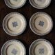 A set of 6 flat plates Terre de Fer blue Clairefontaine Grec